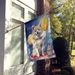 American Eskimo Happy Birthday House Flag Large Porch Sleeve Pole Decorative Outside Yard Banner Artwork Wall Hanging, Polyester, House Size, Multicolor_maomaolike.com
