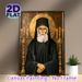 Orthodox Saint Paisios Painting Poster, Vintage Traditional Orthodox Icon Style Poster, Serene Devotional Artwork With Halo And Gilded Candelabras_maomaolike.com