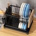 Installation-free Kitchen Dish Rack Double-layer Dish Rack Bowl and Dish Storage Rack Household Bowl and Chopsticks Storage Rack_maomaolike.com