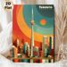 Toronto Cityscape Painting Poster, Retro Vibrant Color-blocked Urban Skyline Poster, Stylish Urban Wall Decor Suitable For Living Room, Office_maomaolike.com