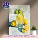 Lemon Drink Still Life Painting Poster, Vibrant Impasto-style Citrus & Lemonade Glass Poster, Fresh Visual Appeal For Kitchen, Dining Room Decor_maomaolike.com