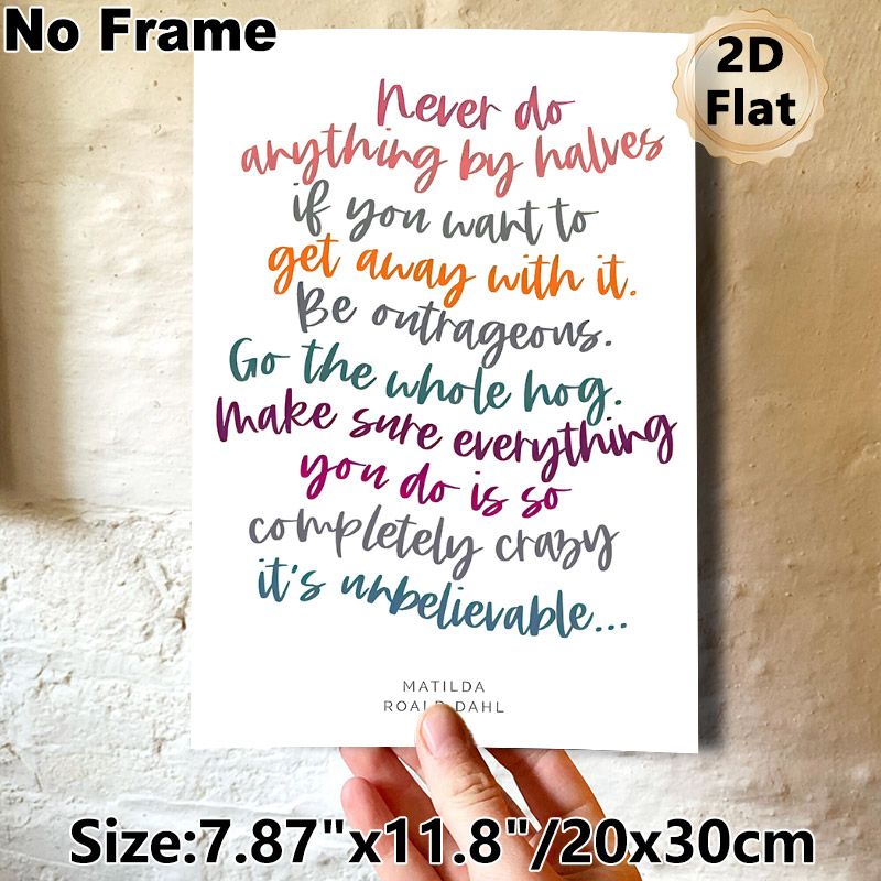 Inspirational Literary Quote Painting Poster, Vibrant Multicolor Hand-lettered Typographic Poster, Motivational Wall Decor Ideal For Home Office_maomaolike.com
