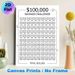 $100,000 Savings Challenge Painting Poster, Minimalist Numbered Envelope Chart Poster, Practical Tool To Track Savings Progress, Suitable For Home And_maomaolike.com