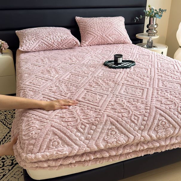 Milk Velvet Bed Sheet Single Piece Winter Coral Fleece Thickened Flannel Taffeta Protective Cover Set Cross-Border Compressible_maomaolike.com