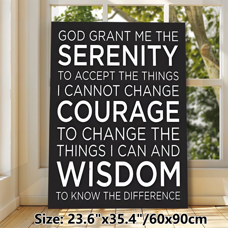 Serenity Prayer Painting Poster, Minimalist Black & White Typography Poster, Inspirational Text To Foster Inner Peace, Suitable For Living Room, Study_maomaolike.com