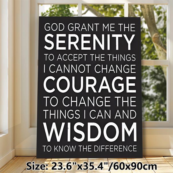 Serenity Prayer Painting Poster, Minimalist Black & White Typography Poster, Inspirational Text To Foster Inner Peace, Suitable For Living Room, Study_maomaolike.com