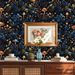 45cm*2000cm Midnight Blue & Gold Foil Mushroom Wallpaper – Luxury Dark Botanical Peel & Stick Wall Decor_maomaolike.com