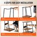 VEVOR 4-Tier AV Media Stand With Power Strips, Corner TV Stand With LED Lights, Height Adjustable Wooden Shelves For DVD Players/Cable Boxes/Games Consoles, Brown_maomaolike.com