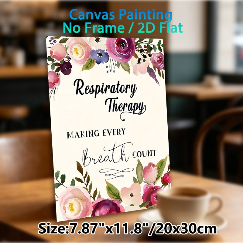 Respiratory Therapy Painting Poster, Soft-toned Watercolor Floral Poster, Inspirational "Making Every Breath Count" Design, Ideal For Clinic, Office_maomaolike.com