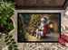 Fox Terrier And Santa Claus Doormat Front Door Mat Indoor Outdoor Rugs For Entryway, Non Slip Washable Low Pile, 24H X 36W_maomaolike.com