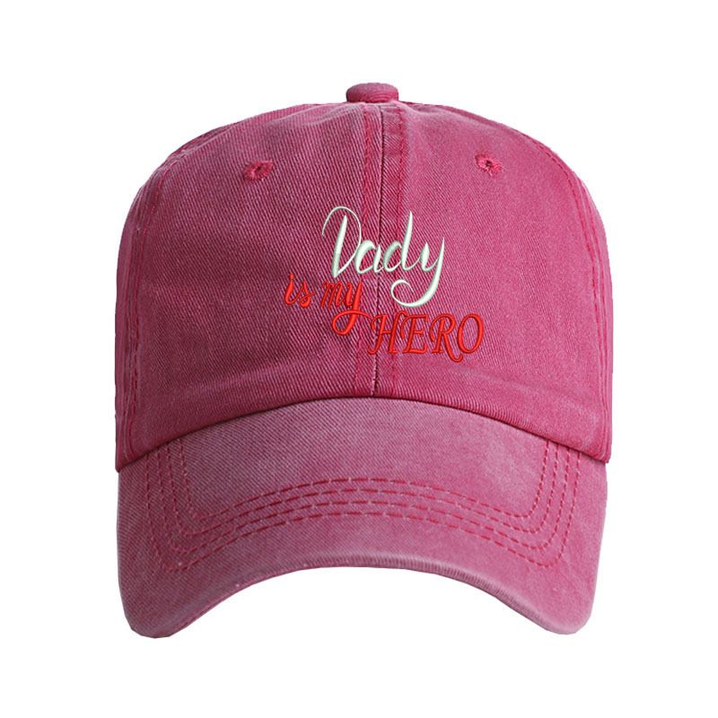 Unisex Washed cotton embroidery Dady letter baseball cap Father's Day gift hat Hip hop hat_maomaolike.com