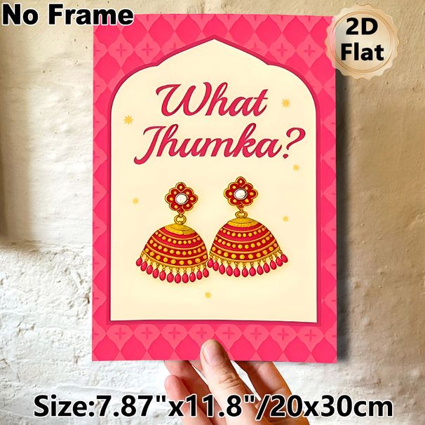 Indian Jhumka Earrings Painting Poster, Vibrant Traditional Ethnic Style Poster, Eye-catching Cultural Design Ideal For Living Room, Bedroom Or_maomaolike.com