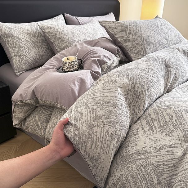 Three-Layer Yarn Jacquard 100% Four-Piece Pure Cotton Duvet Cover Bed Sheet Student Dormitory Three-Piece Set Factory Wholesale_maomaolike.com