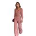 Women's Clothing summer new solid color retro square collar short top temperament commuter trousers suit_maomaolike.com