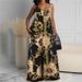 Women's Clothing new casual printed backless sexy jumpsuit_maomaolike.com