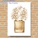 Chic Perfume Bottle With Peonies Painting Poster, Elegant Gilded Floral Poster, Refined Decorative Piece Suitable For Bedroom, Vanity Space_maomaolike.com