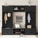 4-in-1 Detachable Hall Tree With Storage And 7 Hooks, Multiple Functions Hallway Coat Rack With Storage Drawers And Cabinet, Black Shoe Bench For Entryway Hallway_maomaolike.com
