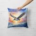 Pelican Fyling At Sunrise Throw Pillow Machine Washable, Indoor Outdoor Decorative Pillow For Couch, Bed Or Patio, 18Hx18W_maomaolike.com