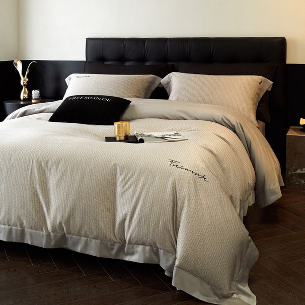 Light Luxury Thickened Tencel Cotton Brushed Four-Piece Set Autumn Winter Warm Skin-Friendly Soft High-End Home Textile Bed Sheet_maomaolike.com