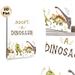 Adopt A Dinosaur Themed Painting Poster, Soft Watercolor Style Cute Party Dinosaurs With Floral Decor Poster, Charming Playful Design Ideal For Party_maomaolike.com