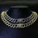 Unisex Hip Hop hipster Cuban Chain Diamond Bracelet 15 Complete diamond men and women hiphop necklace_maomaolike.com