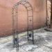 Metal Garden Arch With Doors Garden Arbor Trellis Climbing Plants Support Arch Outdoor Arch Wedding Arch Party Events Archway Black_maomaolike.com