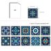 20cm*20cm*20 Pieces Retro Blue Mandala Tile Stickers 20×20cm – Removable Waterproof Wall Covering_maomaolike.com