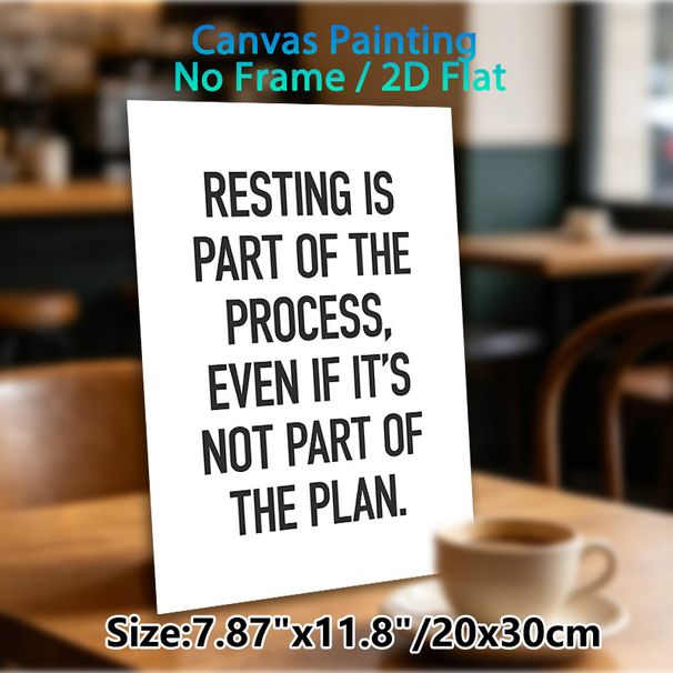 Rest-themed Inspirational Quote Painting Poster, Minimalist Bold Text Poster, Motivational Reminder To Embrace Rest, Ideal For Home Office, Bedroom_maomaolike.com