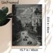 Formula 1 Racing Themed Painting Poster, Vintage Monochrome Urban Race Track Scene Poster, Dynamic Racing Action Display Ideal For Man Cave, Living_maomaolike.com