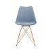 Modern Dining Chairs With Shell Lounge Plastic Seat And GOLDEN STEEL Legs KITEHCN Chairs Meeting Room Chairs Living Room,Set Of 4, GREY_maomaolike.com