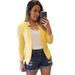 Women's Clothing solid color casual professional small suit jacket tops women's clothing_maomaolike.com