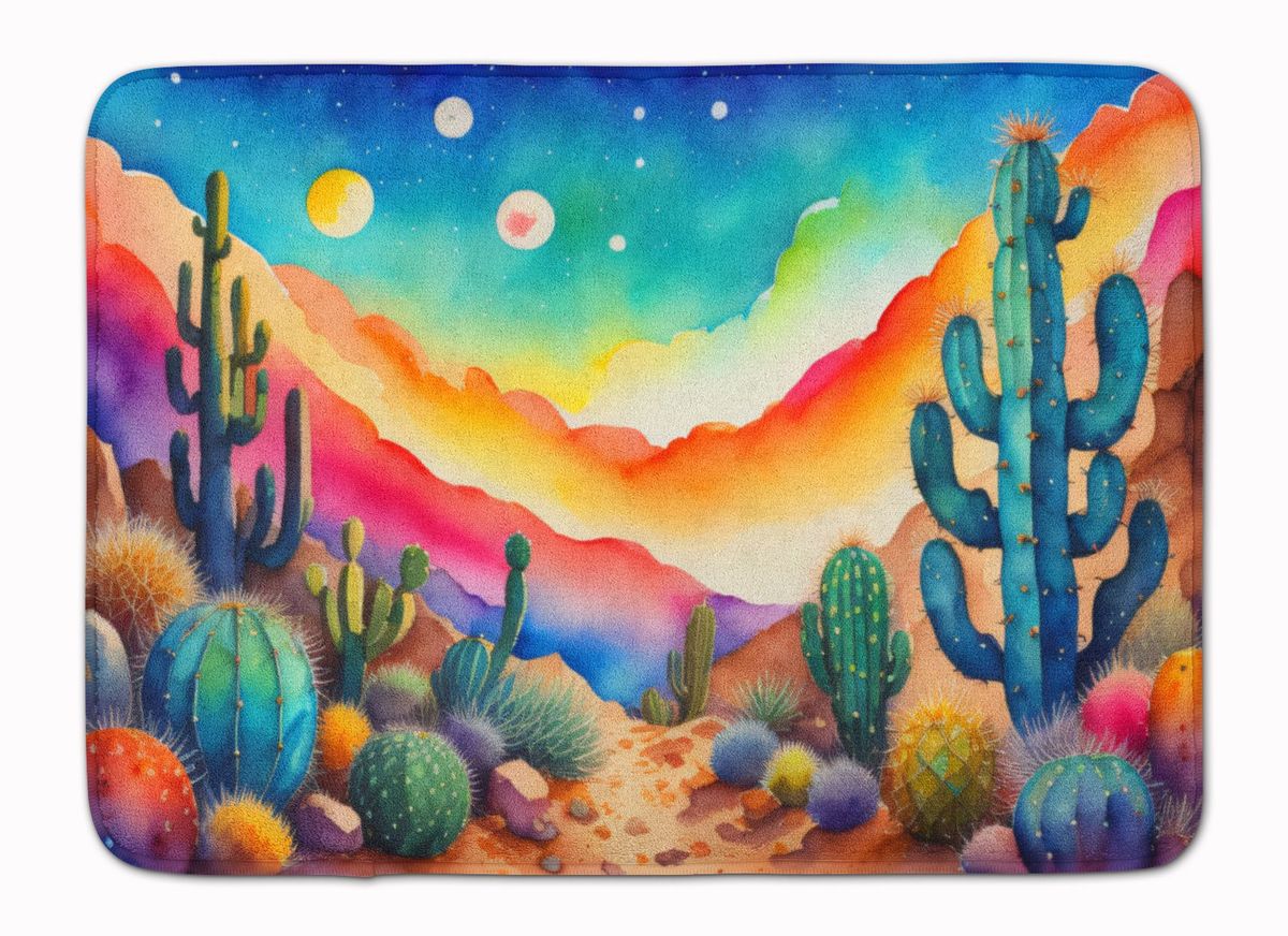 Cactus In Color Memory Foam Kitchen Mat Machine Washable Anti-Fatigue Mat Cushion Comfort Bath Mat Or Kitchen Rug_maomaolike.com