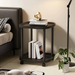 Floor-standing Double-layer Movable Trolley Wall-mounted With Wheels Small Narrow Bedroom Bedside Cabinet Storage Rack_maomaolike.com