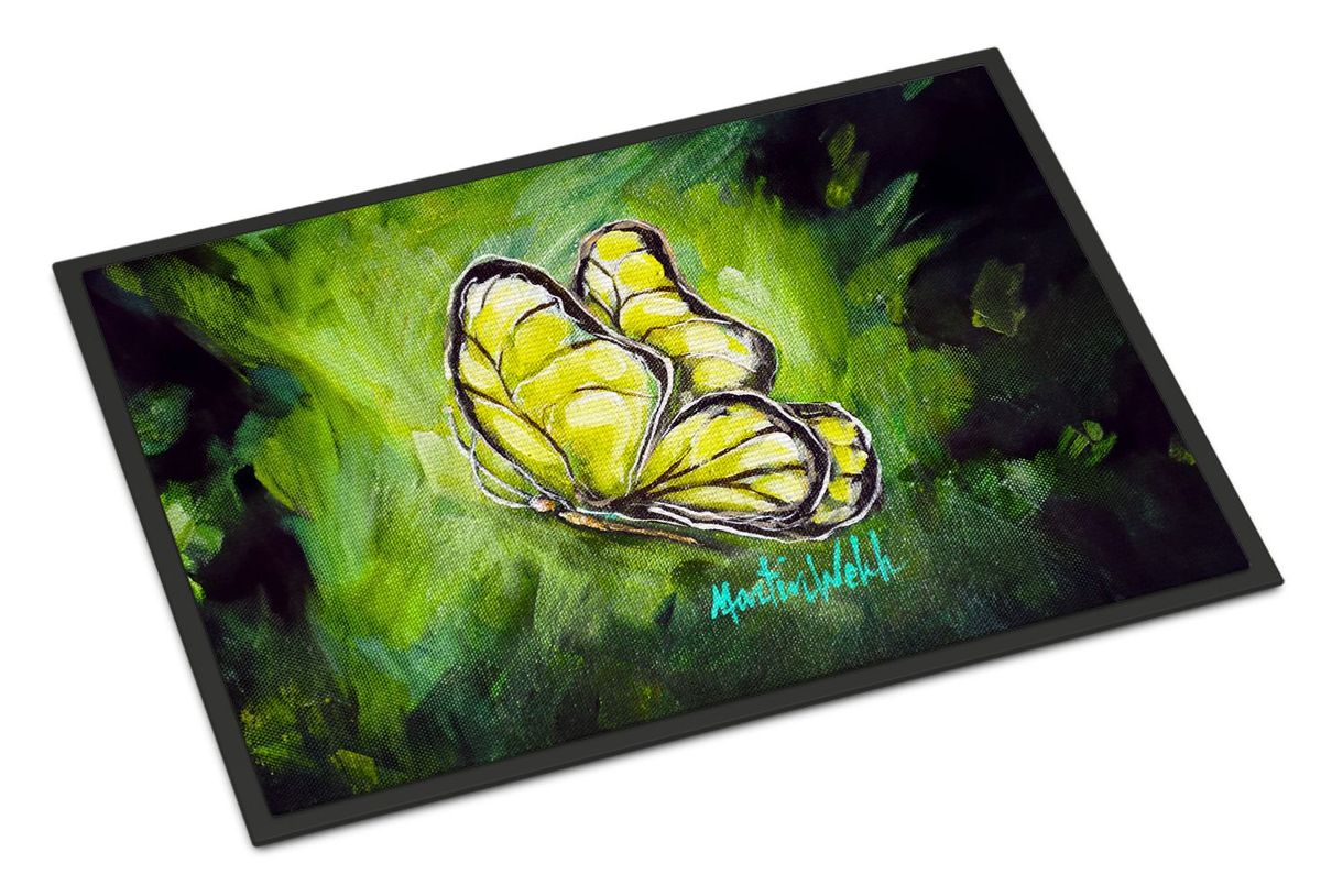Glover Fly Sage Butterfly Doormat Front Door Mat Indoor Outdoor Rugs For Entryway, Non Slip Washable Low Pile, 24H X 36W_maomaolike.com