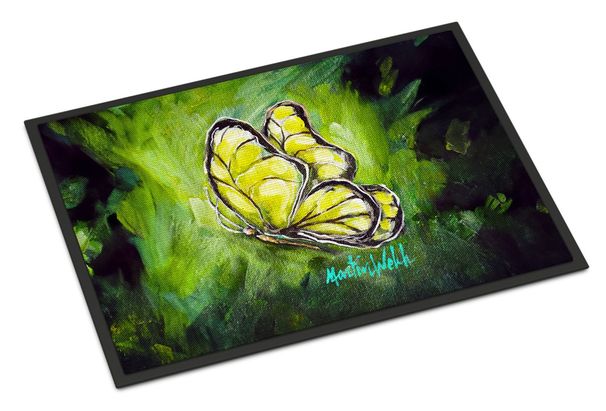 Glover Fly Sage Butterfly Doormat Front Door Mat Indoor Outdoor Rugs For Entryway, Non Slip Washable Low Pile, 24H X 36W_maomaolike.com
