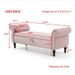 Aijia 63" Velvet Multifunctional Storage Rectangular Sofa Stool Buttons Tufted Nailhead Trimmed Solid Wood Legs With 1 Pillow,Pink_maomaolike.com