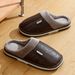 Men's Big Size Winter Slippers Indoor Pu Leather Home Fluffy Casual Slides Men Bedroom Comfy Shoes Houseshoes_maomaolike.com