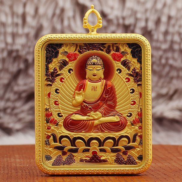 Scenic Area Five Directions God Of Wealth Necklace Hand-woven Hand-painted Thangka Pendant Alloy Accessories Tibetan-style Hand-tw_maomaolike.com