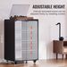 VEVOR 5-Tier AV Media Stand With Wheels, Wooden Audio-Video Media Stand For DVD Players/Cable Boxes/Games Consoles, Height-Adjustable Media Storage Cabinet For Gaming, Recording Room, Black_maomaolike.com