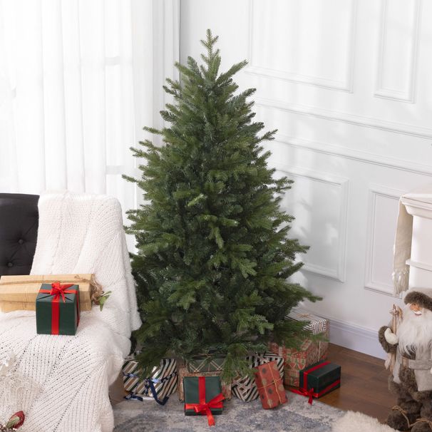 5ft Artificial Christmas Tree With 1309 Tips, Foldable Metal Stand, Easy Assembly, Hinged Xmas Tree For Home, Office, Holiday, Green_maomaolike.com