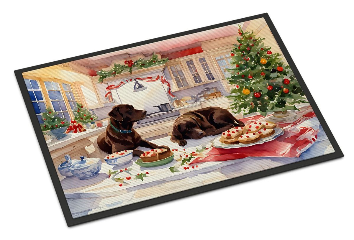 Labrador Retriever Christmas Cookies Doormat Front Door Mat Indoor Outdoor Rugs For Entryway, Non Slip Washable Low Pile, 24H X 36W_maomaolike.com