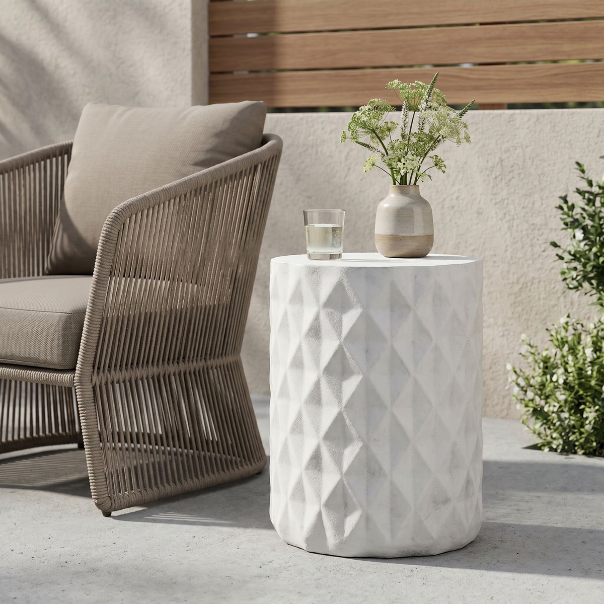 Outdoor LightWeight Concrete Side Table_maomaolike.com