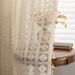 Retro High-End Curtains Light-Filtering Privacy Sheer Living Room Bay Window Cream Linen Pastoral Style_maomaolike.com