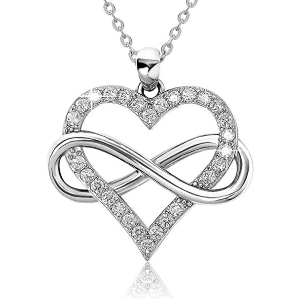 Huitan Silver Color Love Heart Necklace For Women Full With Sparkling CZ Engagement Wedding Bridal Necklaces New Fashion_maomaolike.com