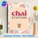 Chai Station Themed Painting Poster, Soft Watercolor Floral Paisley Pattern Poster, Warm Tea-inspired Decor Ideal For Café, Kitchen And Dining Area_maomaolike.com