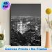 Night City Skyline Painting Poster, Monochrome Sleek Urban Night Scene Poster, Minimalist Sophisticated Wall Decor Ideal For Living Room, Office_maomaolike.com