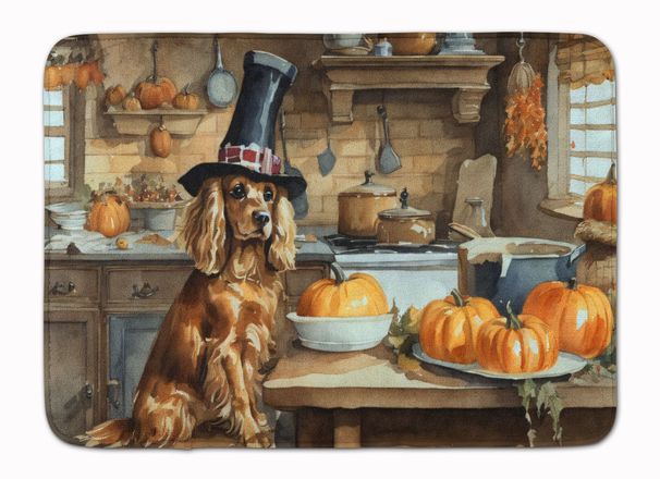 Cocker Spaniel Fall Kitchen Pumpkins Memory Foam Kitchen Mat Machine Washable Anti-Fatigue Mat Cushion Comfort Bath Mat Or Kitchen Rug_maomaolike.com