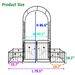 Metal Garden Arch With Gate 79.5'' Wide X 86.6'' High Climbing Plants Support Rose Arch Outdoor Black_maomaolike.com