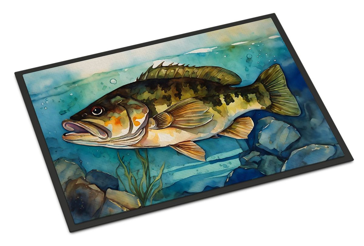 Smallmouth Bass Doormat Front Door Mat Indoor Outdoor Rugs For Entryway, Non Slip Washable Low Pile, 24H X 36W_maomaolike.com