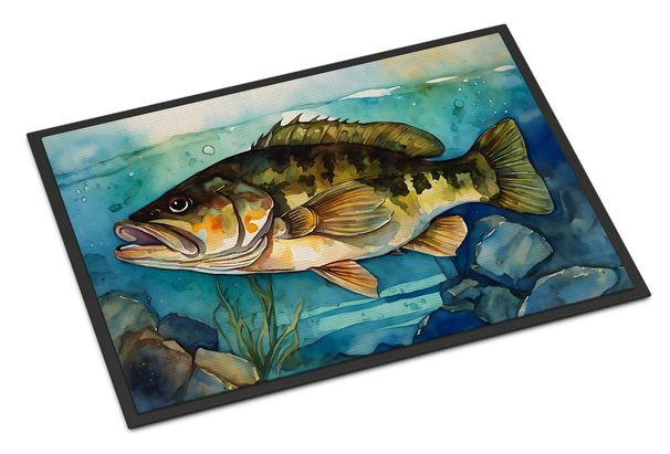 Smallmouth Bass Doormat Front Door Mat Indoor Outdoor Rugs For Entryway, Non Slip Washable Low Pile, 24H X 36W_maomaolike.com